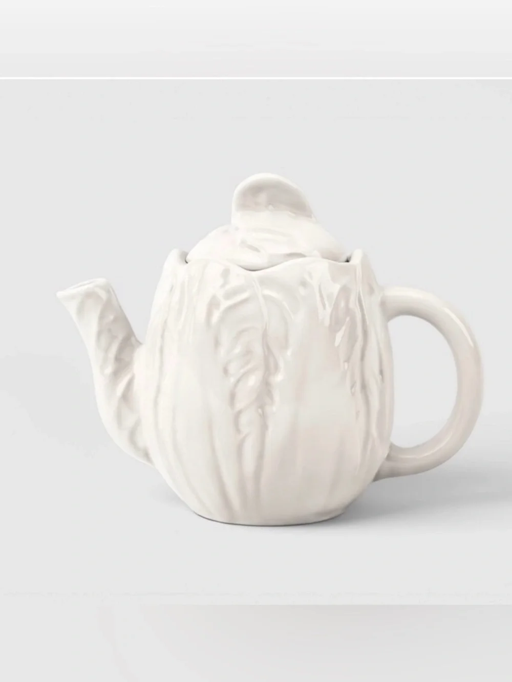 Threshold White Ceramic Leaf-Textured Teapot and Mug Set